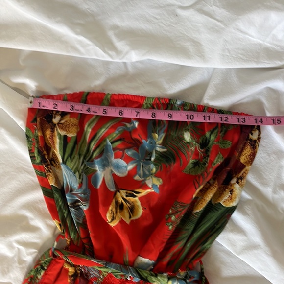 Women’s small tropical mind code small strapless jumpsuit - Picture 5 of 6